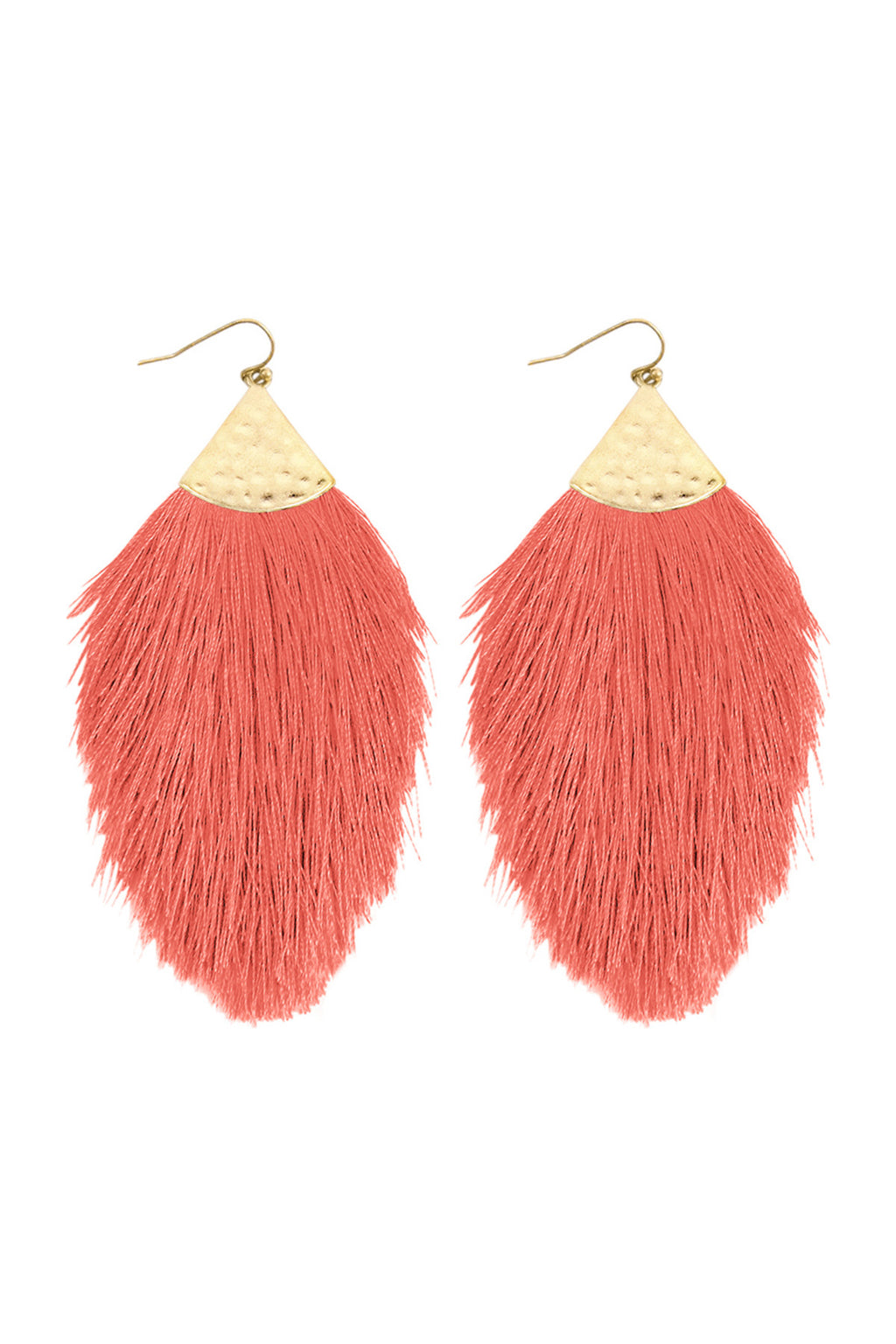 Coral Tassel Drop Earrings - Pack of 6