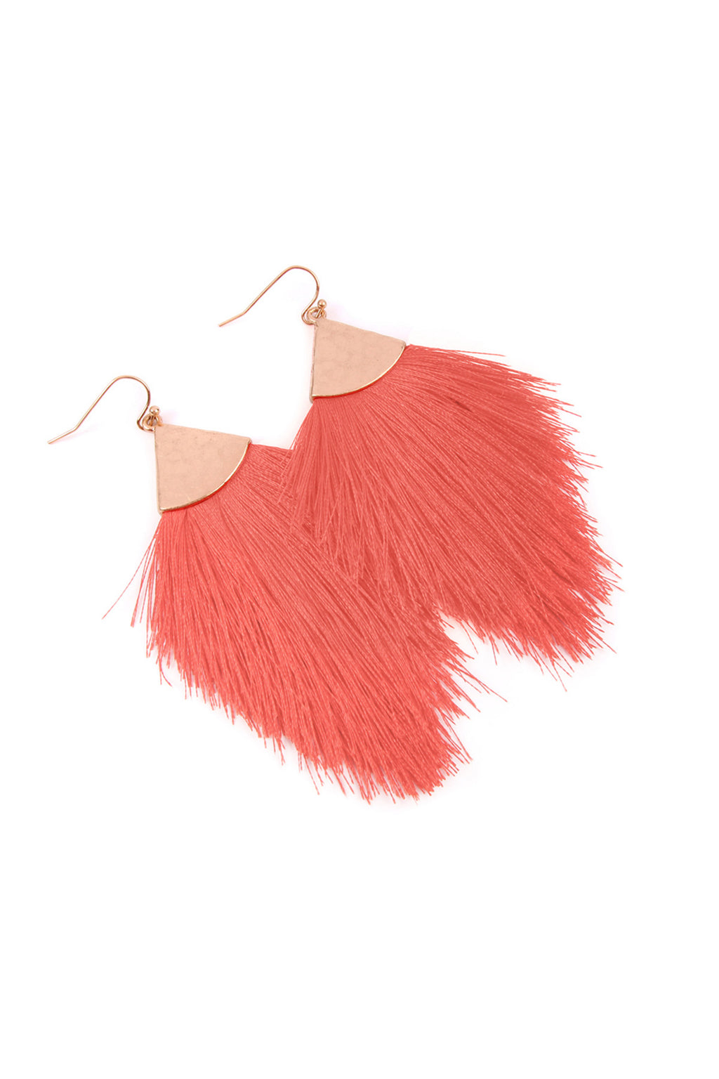 Coral Tassel Drop Earrings - Pack of 6