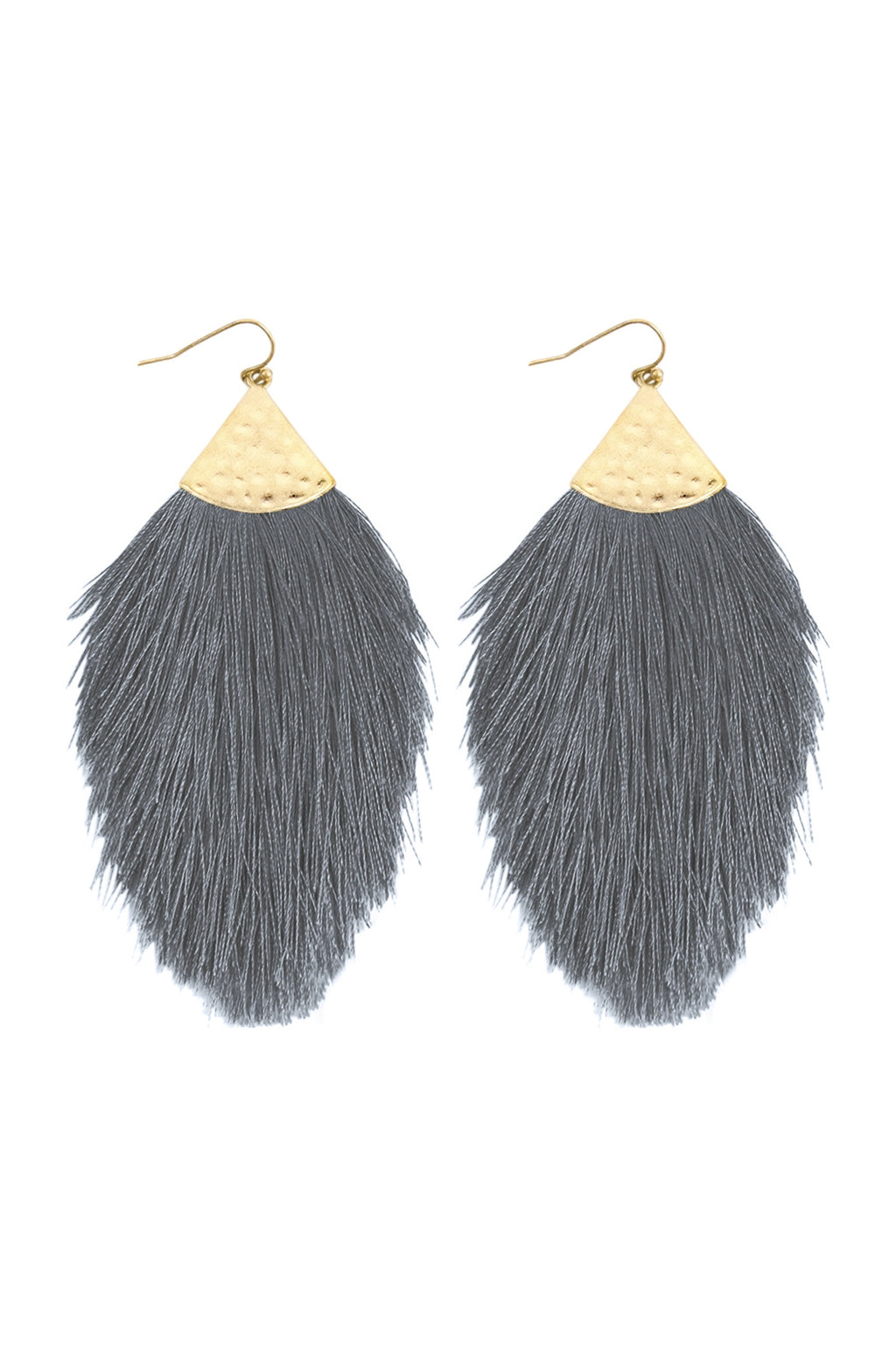 Gray Tassel Drop Earrings - Pack of 6