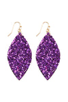 Colored Pave Rhinestone Hoop Earrings Purple - Pack of 6