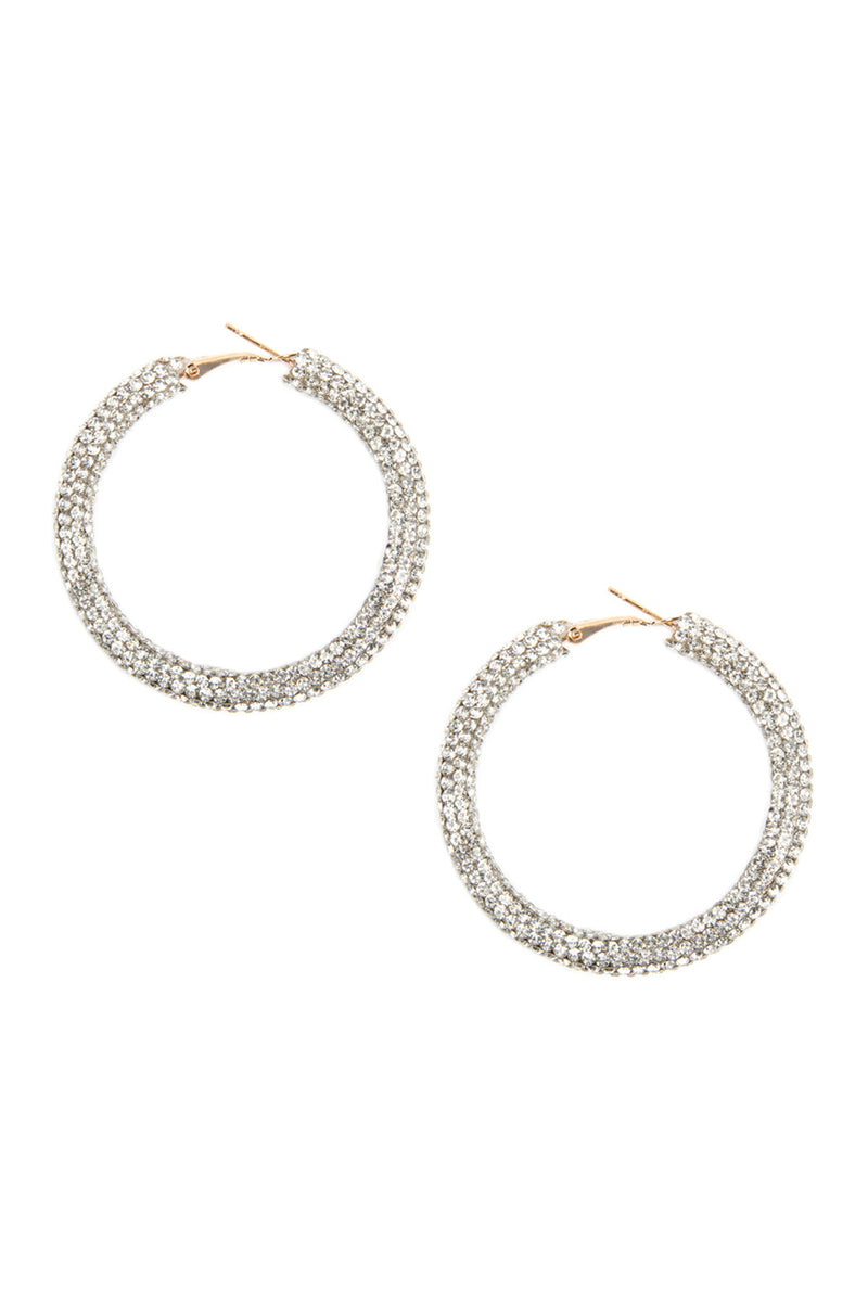 Crystal Rhinestone Coated Hoop Earrings - Pack of 6