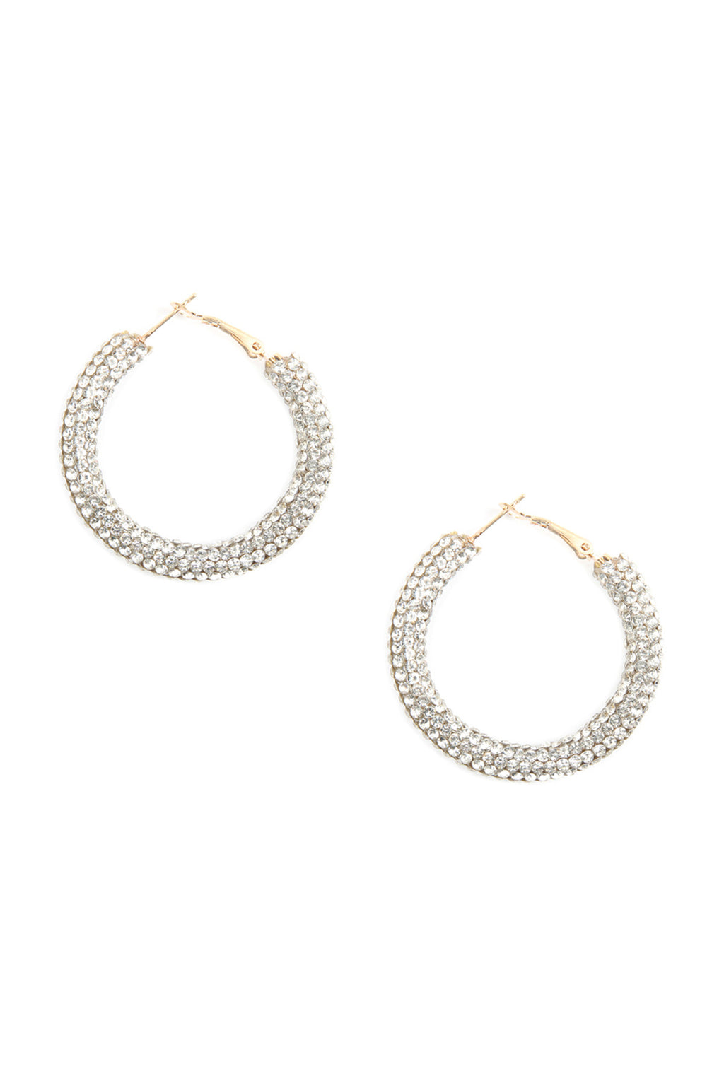 Crystal Rhinestone Coated Hoop Earrings - Pack of 6