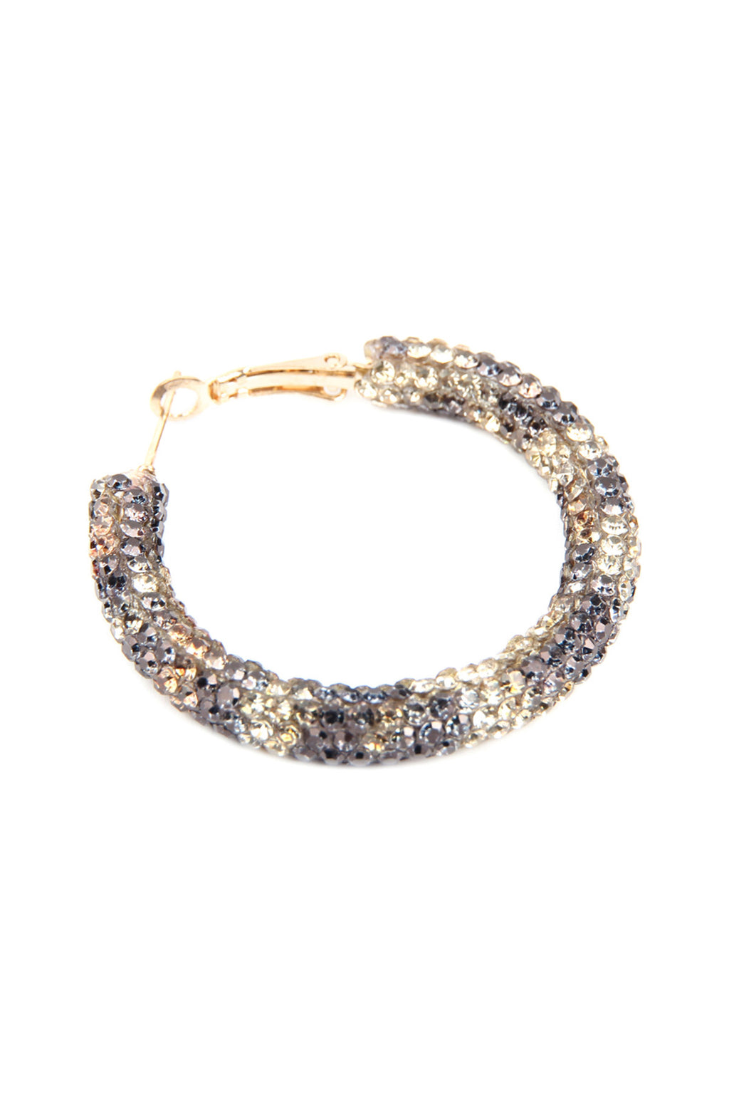 Leopard Rhinestone Coated Hoop Earrings - Pack of 6