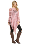 Dusty Pink Crochet Native Pattern Poncho - Pack of 6