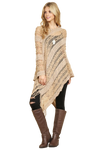 Khaki Crochet Native Pattern Poncho - Pack of 6