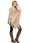 Khaki Crochet Native Pattern Poncho - Pack of 6