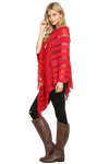 Red Crochet Native Pattern Poncho - Pack of 6