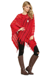 Red Crochet Native Pattern Poncho - Pack of 6