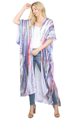 Women Pull Over Color-Blocked Poncho Navy - Pack of 6