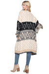 Aztec Pattern Knitted Terry Cardigan Beige - Pack of 6