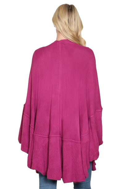 Knit Ruffled Solid Color Kimono Mauve - Pack of 6