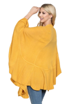 Knit Ruffled Solid Color Kimono Mustard - Pack of 6