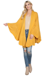 Knit Ruffled Solid Color Kimono Mustard - Pack of 6