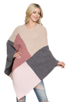 Knitted Geometric Square Multi Color Poncho Blue - Pack of 6