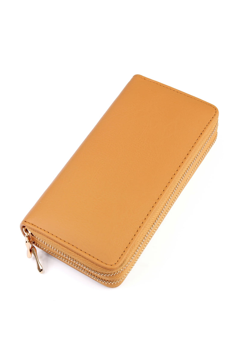 Camel Double Zipper Wallet - Pack of 6