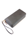 Dark Gray Double Zipper Wallet - Pack of 6