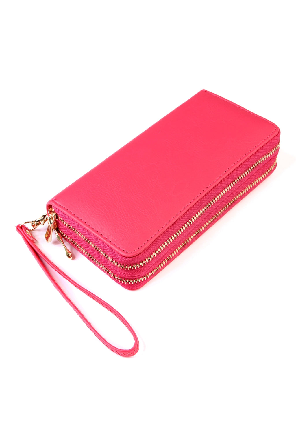 Fuchsia Double Zipper Wallet - Pack of 6