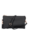 Leather Crossbody Bag with Wristlet Black - Pack of 6