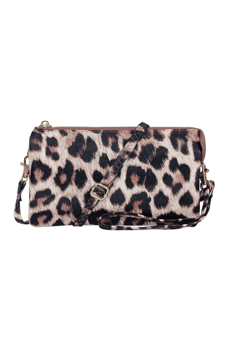 Leather Crossbody Bag with Wristlet Leopard - Pack of 6