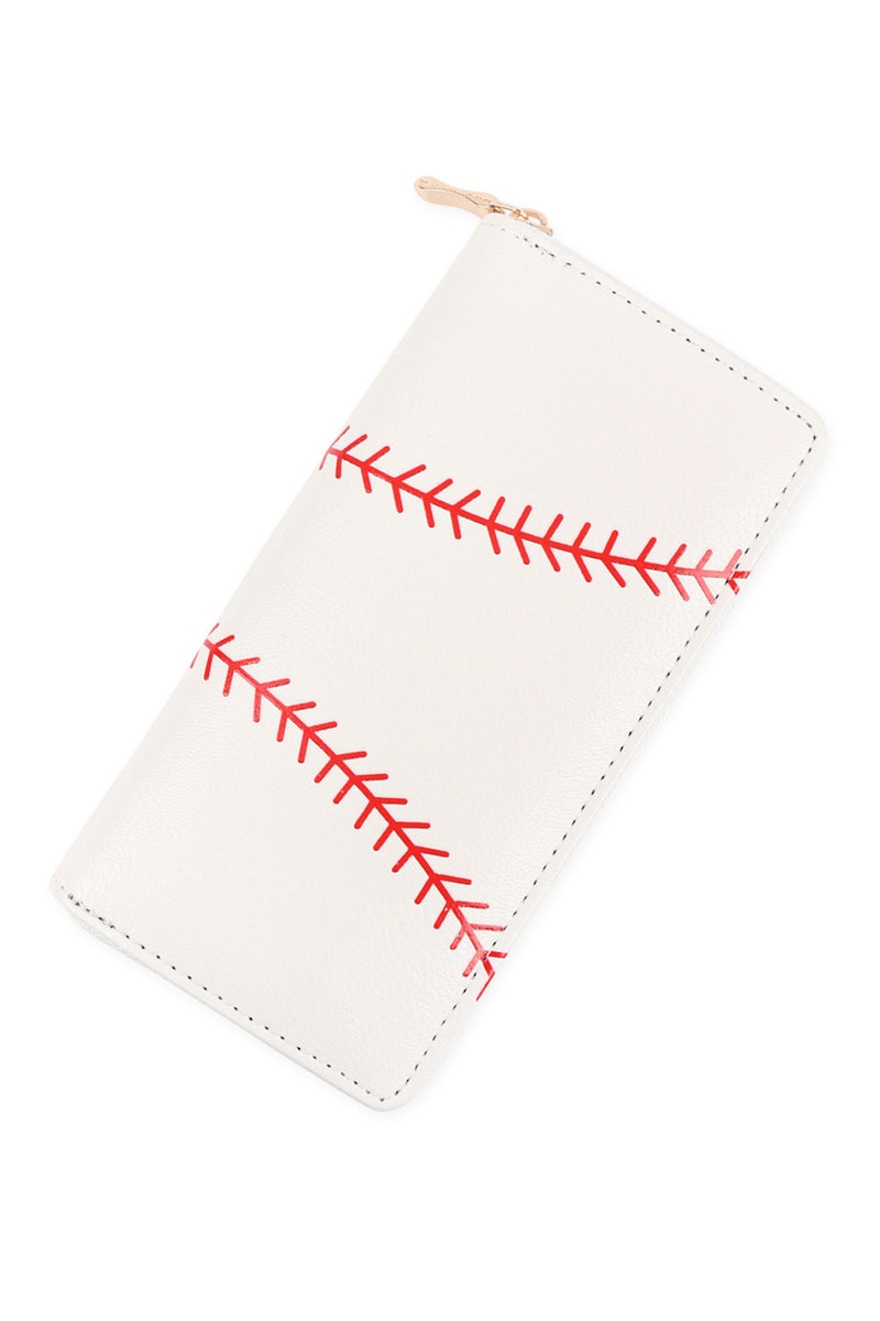 Sports Zipper Leather Wallet Baseball - Pack of 6