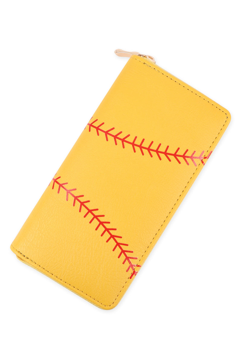 Sports Zipper Leather Wallet Softball - Pack of 6