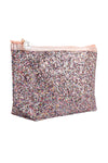 Glitter Cosmetic Pouch Bag Black Multicolor - Pack of 6