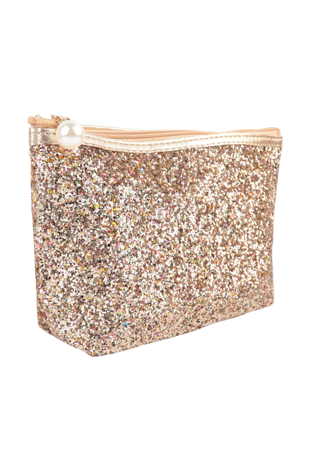 Glitter Cosmetic Pouch Bag Gold - Pack of 6