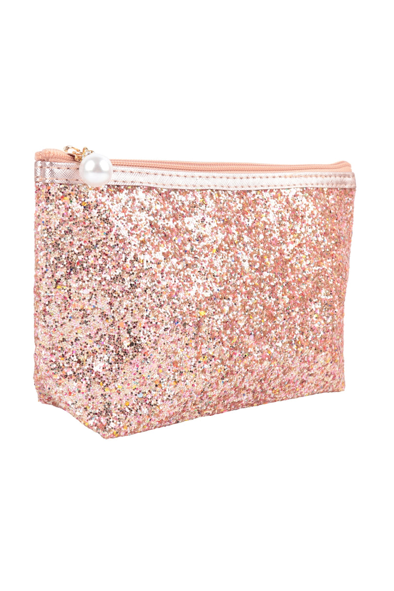 Glitter Cosmetic Pouch Bag Peach - Pack of 6