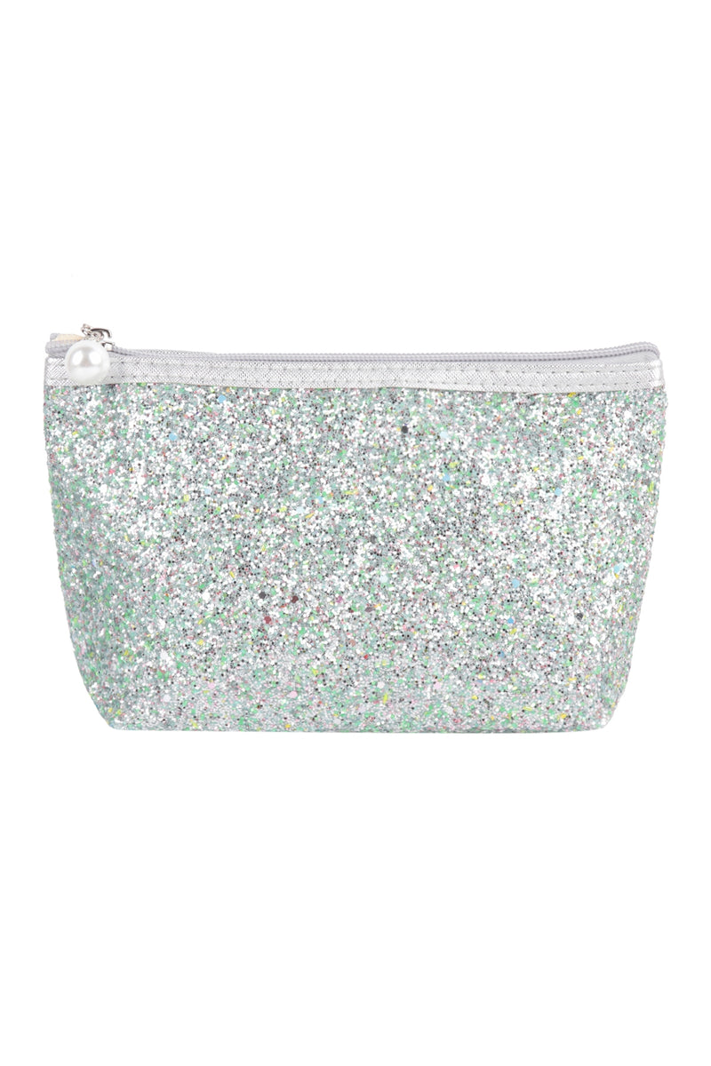 Glitter Cosmetic Pouch Bag White - Pack of 6