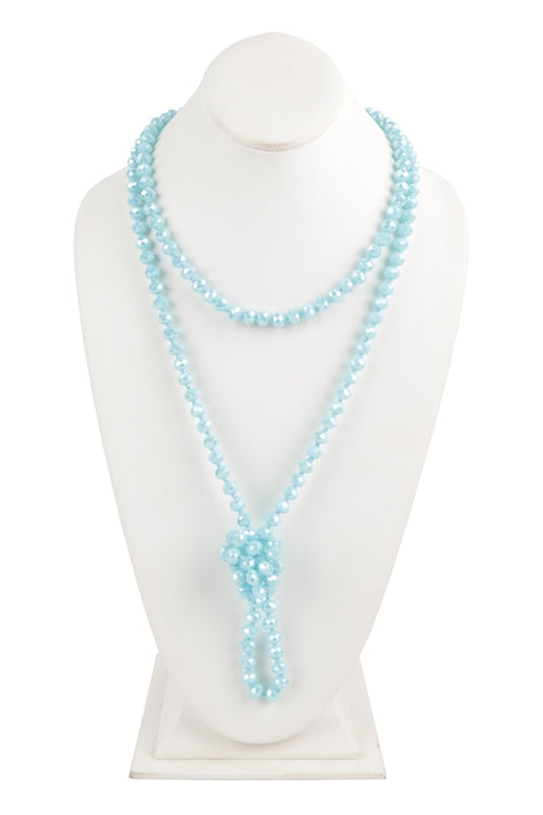 Longline Hand Knotted Necklace Light Blue - Pack of 6