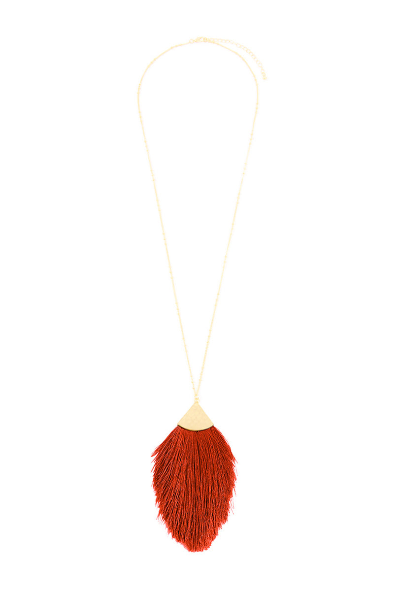 Brick Tassel Pendant Necklace - Pack of 6