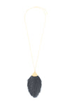 Dark Gray Tassel Pendant Necklace - Pack of 6