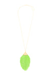 Neon Green Tassel Pendant Necklace - Pack of 6