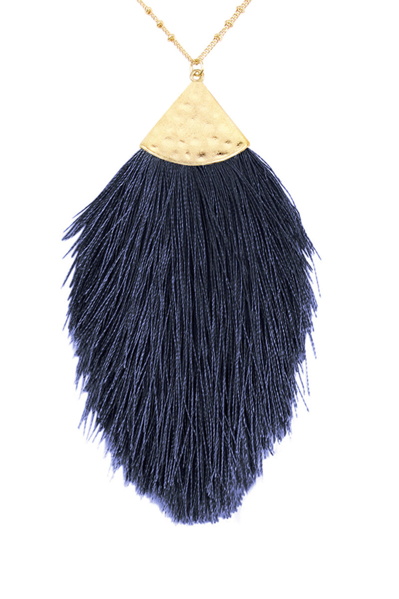 Navy Tassel Pendant Necklace - Pack of 6