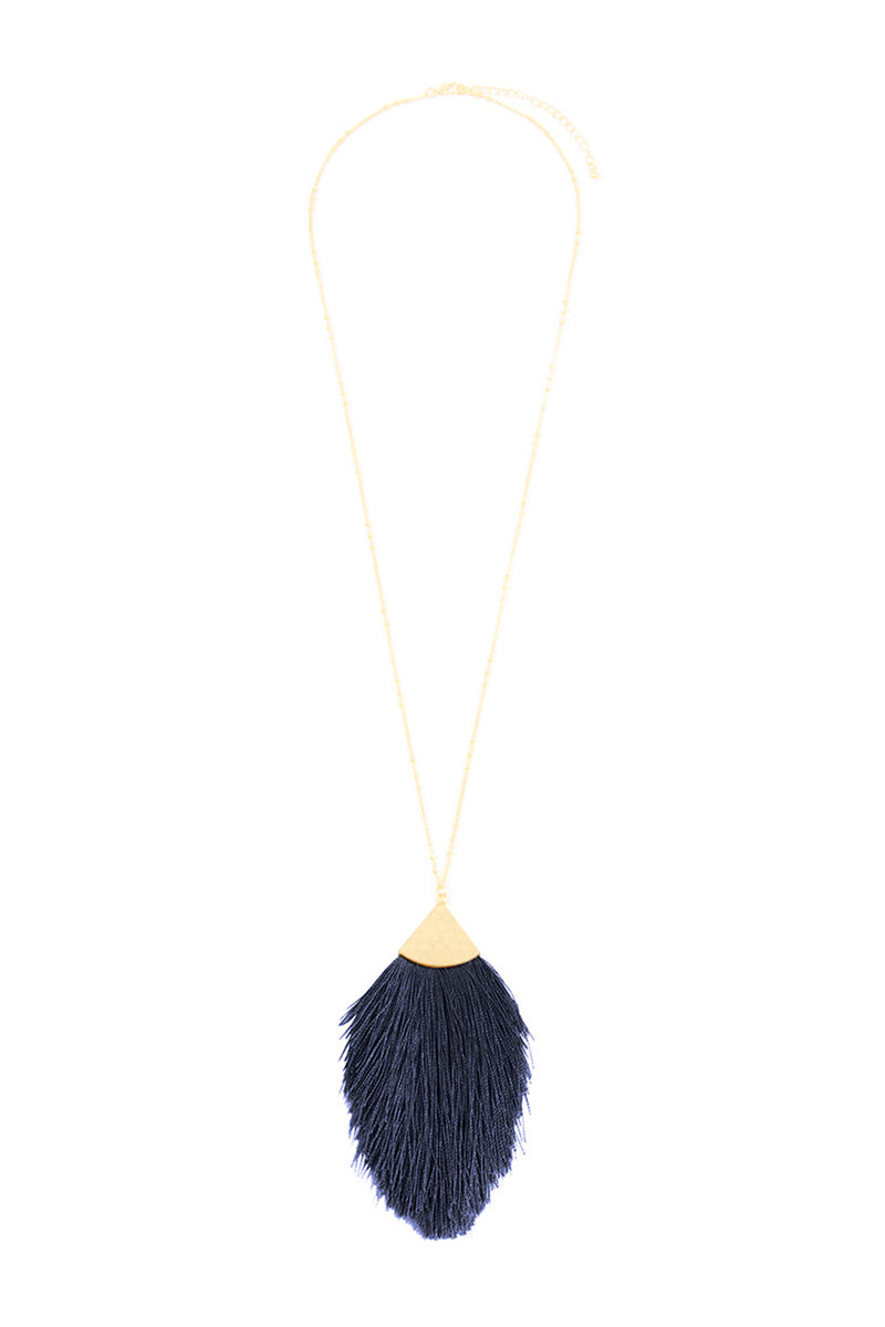 Navy Tassel Pendant Necklace - Pack of 6