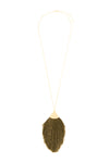 Olive Tassel Pendant Necklace - Pack of 6