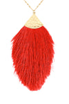 Red Tassel Pendant Necklace - Pack of 6