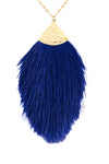 Sapphire Blue Tassel Pendant Necklace - Pack of 6