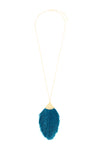 Teal 2 Tassel Pendant Necklace - Pack of 6