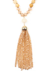 Light Pink Tassel Pendant Necklace - Pack of 6