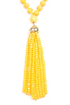 Yellow Rondelle Tassel Pendant with Polycard Necklace - Pack of 6