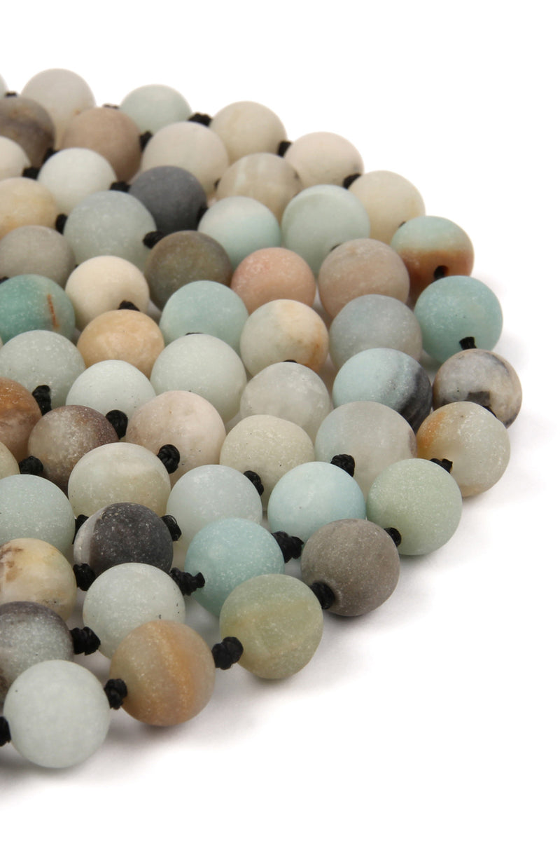 Multicolor Natural Stone Hand Knotted Long Necklace - Pack of 6