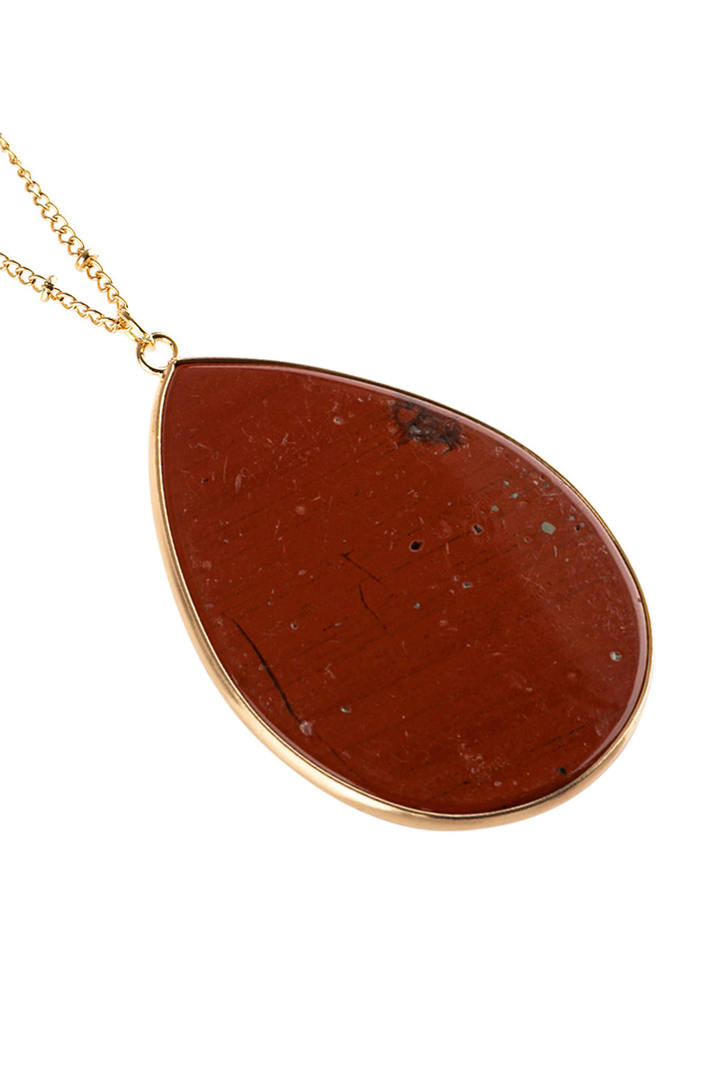 Red Oval Stone Pendant Necklace - Pack of 6