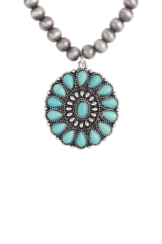 Turquoise Teardrop Bubble Bib Necklace and Earring Set - Pack of 6