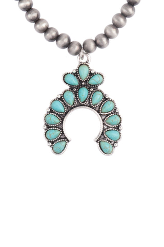 Turquoise Teardrop Bubble Bib Necklace and Earring Set - Pack of 6