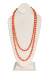 Natural Stone Long Line Knotted Necklace Orange - Pack of 6