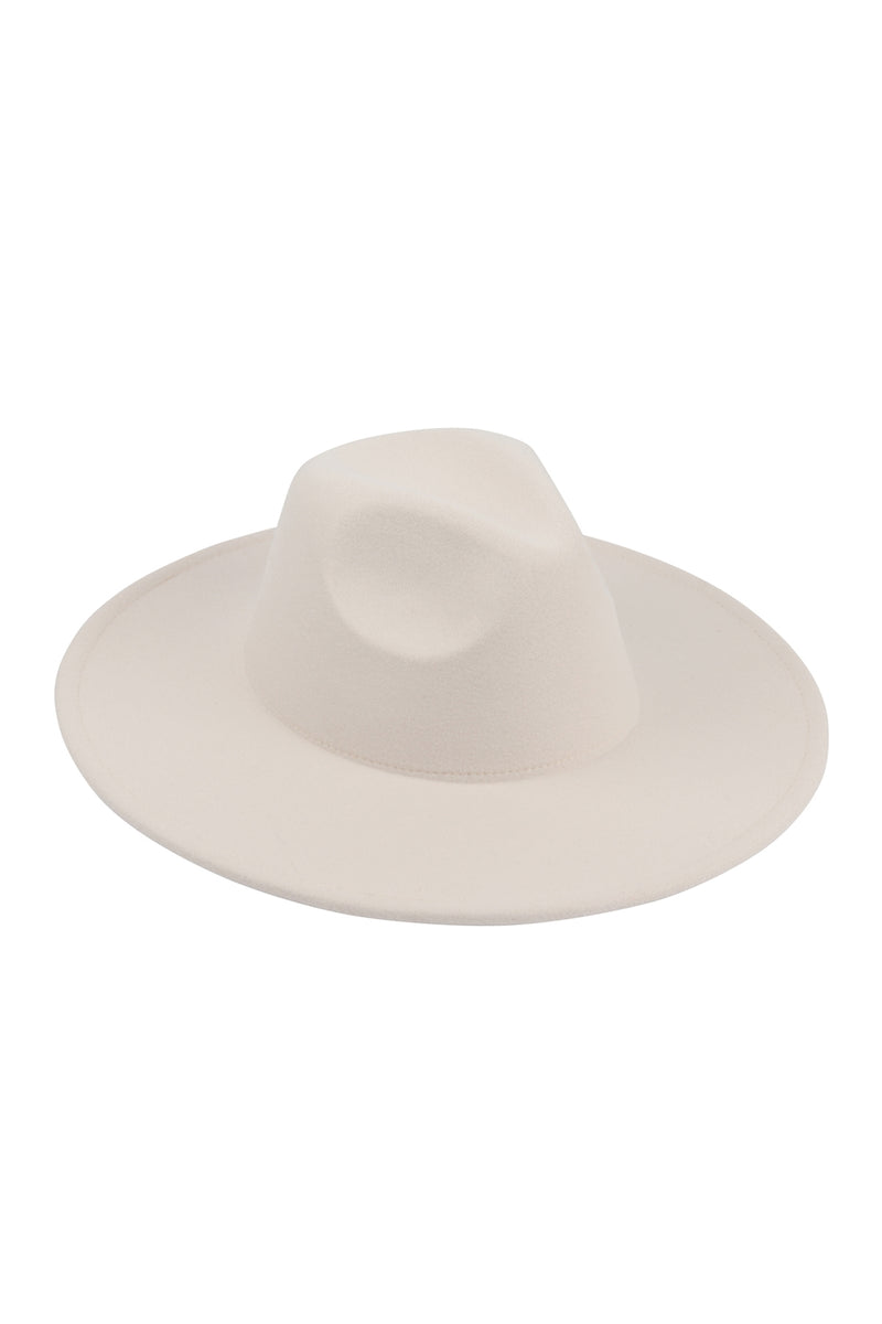 Felt Fedora Fashion Brim Hat Ivory - Pack of 6