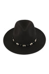 Fedora Panama Hat with Leather Buckle Hatband Black - Pack of 6