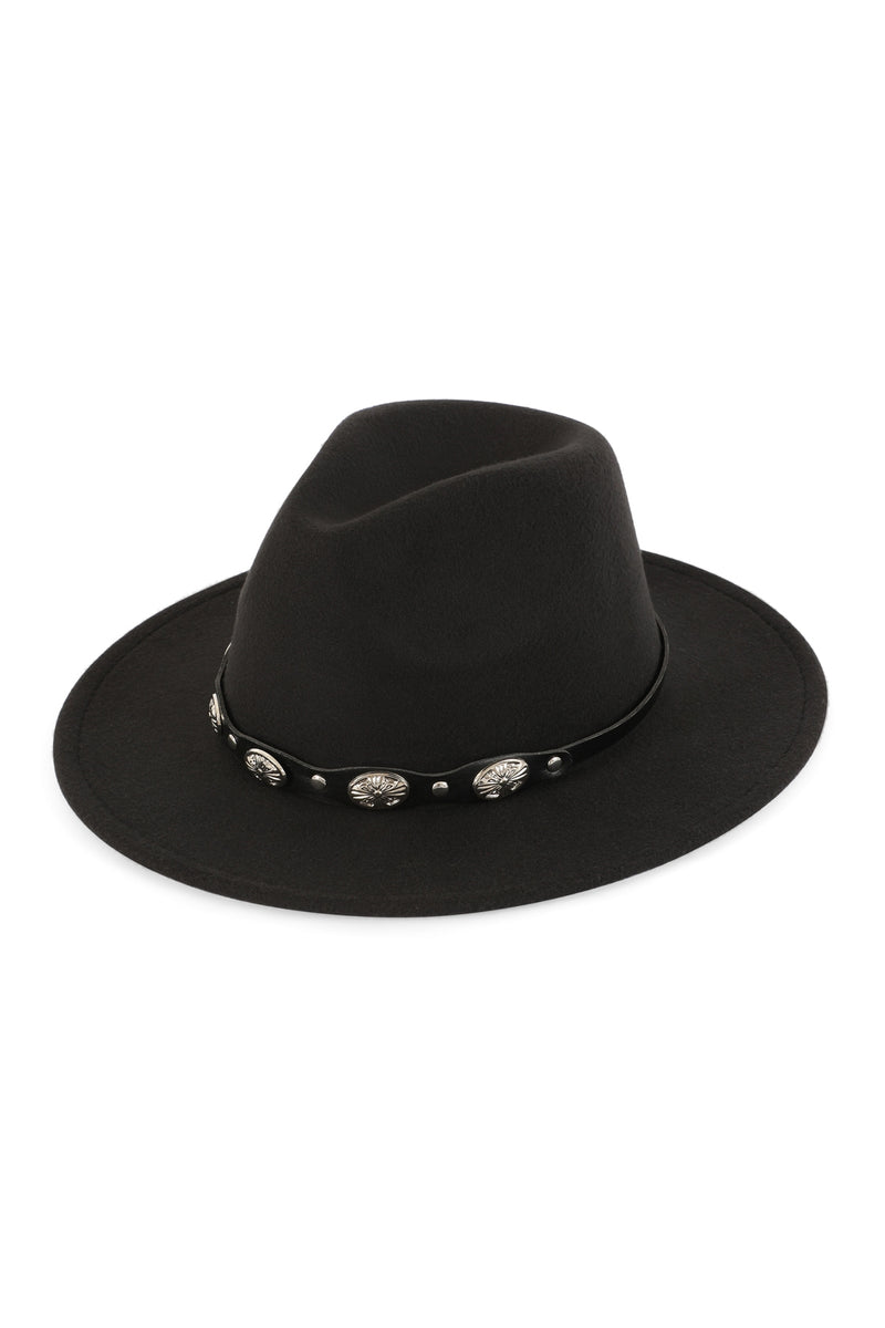 Fedora Panama Hat with Leather Buckle Hatband Black - Pack of 6