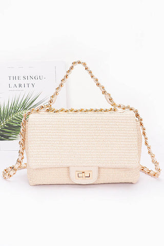 Multi Color Straw Clutch and Crossbody Bag Beige - Pack of 6